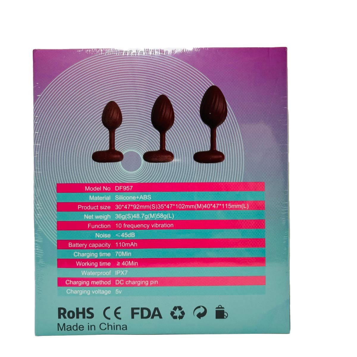 Sense Erotics Anal Plug 3/Pk DF957 RED