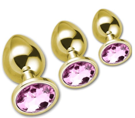Gold Steel Anal Plug Set
