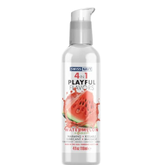 4 in 1 Playful Flavors - Watermelon - Lube - SN4N1FWM4
