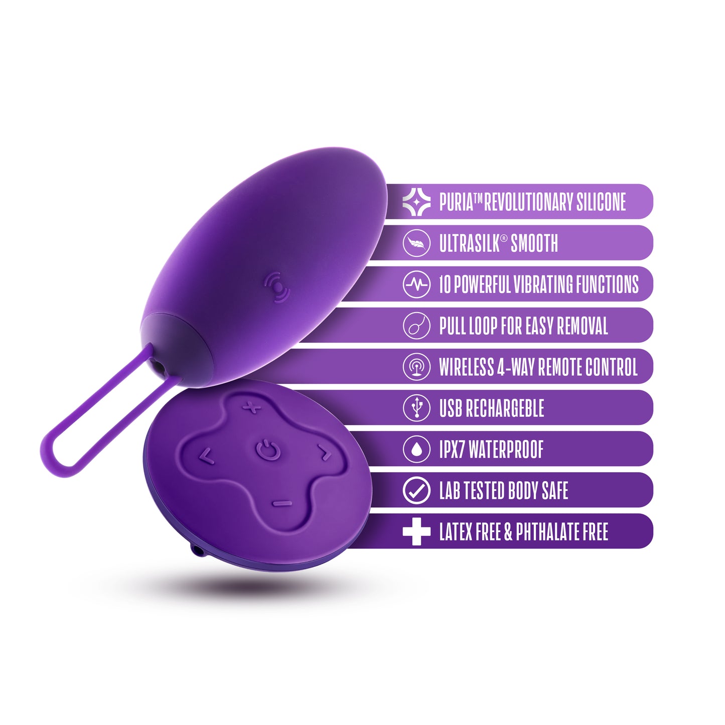 Imara Vibrating Egg With Remote - Purple