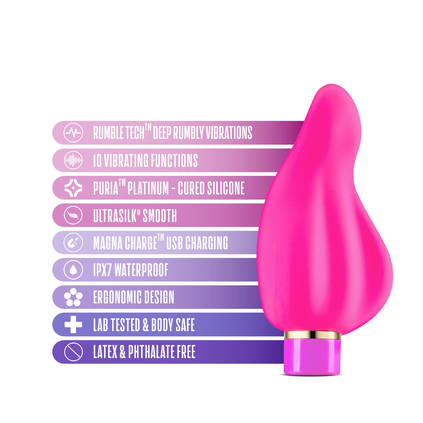 Aria - Epic AF: Curved Fuchsia Silicone Vibrator