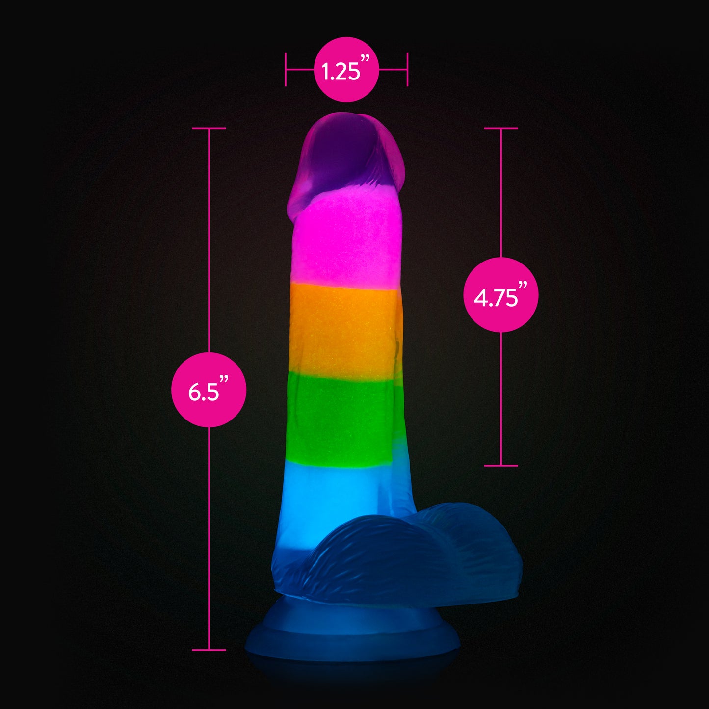 Rainbow Rave - 6.5" Silicon Dual Density Dildo