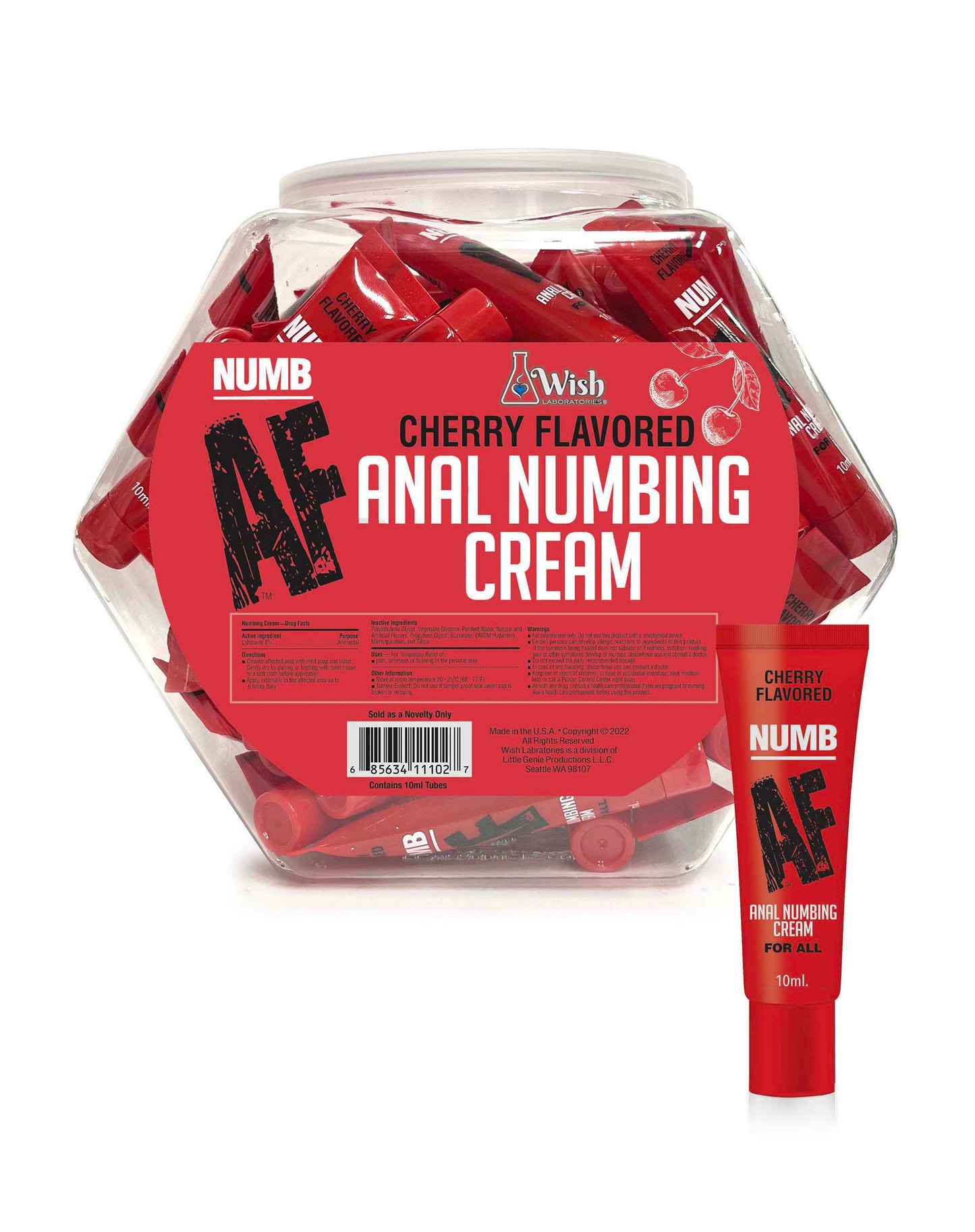Numb AF Fishbowl 10ml 65 Pieces - Cherry Flavor