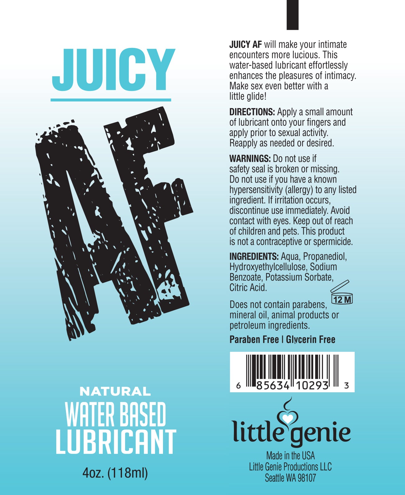 Juicy AF Lube Natural 2 Oz