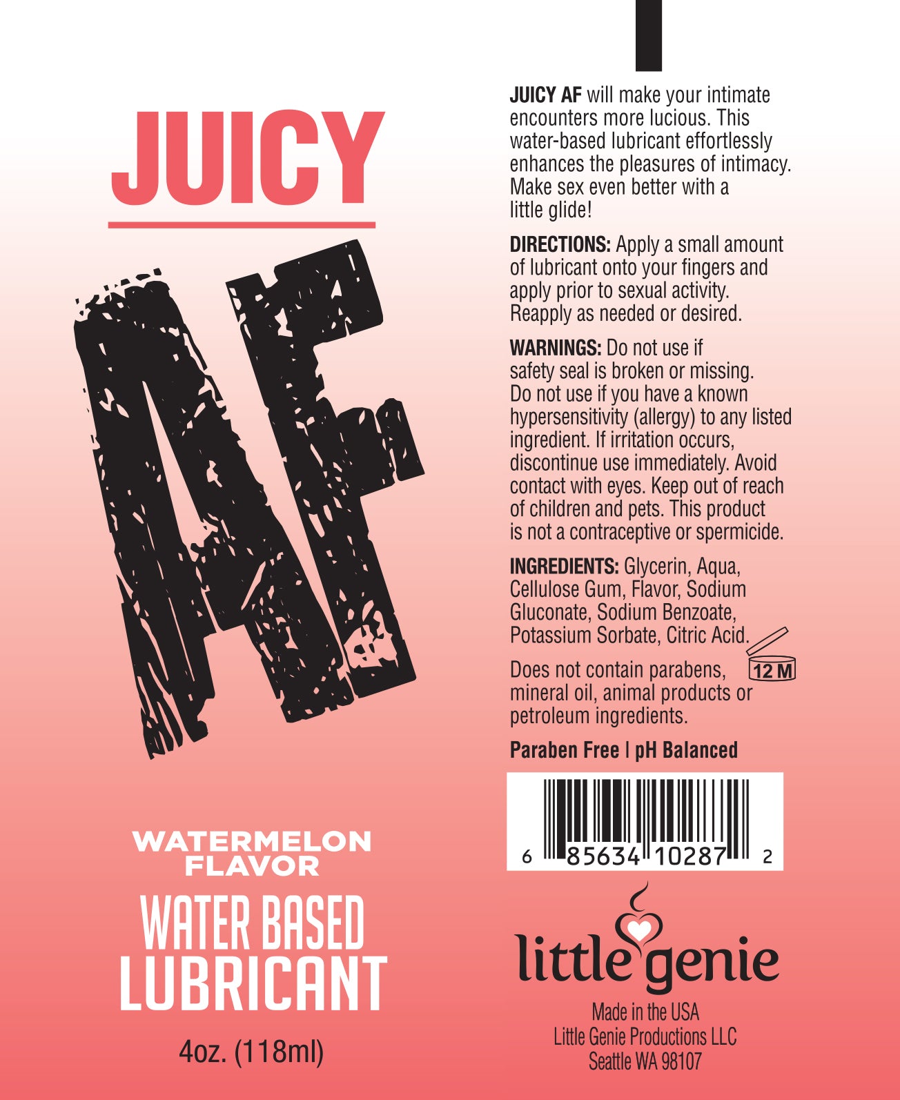 Juicy AF Lube Watermelon 2 Oz