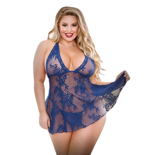 Livie Lace Dress & G-string B-P598-3X/4X - Lingerie - Plus Size