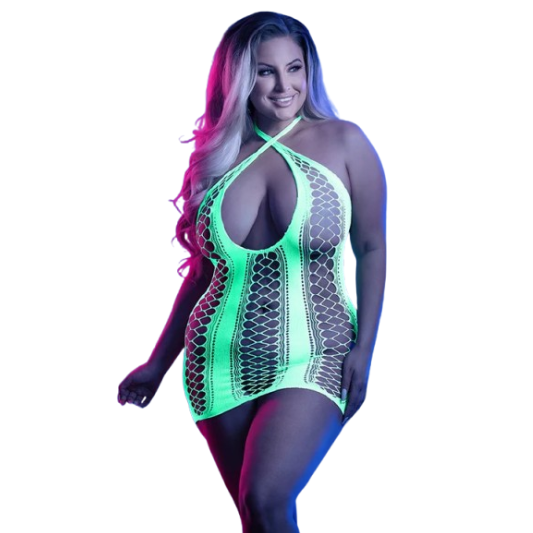 Synthesize Keyhole Dress Queen GL2137-QS-B - Lingerie - Glow in Dark
