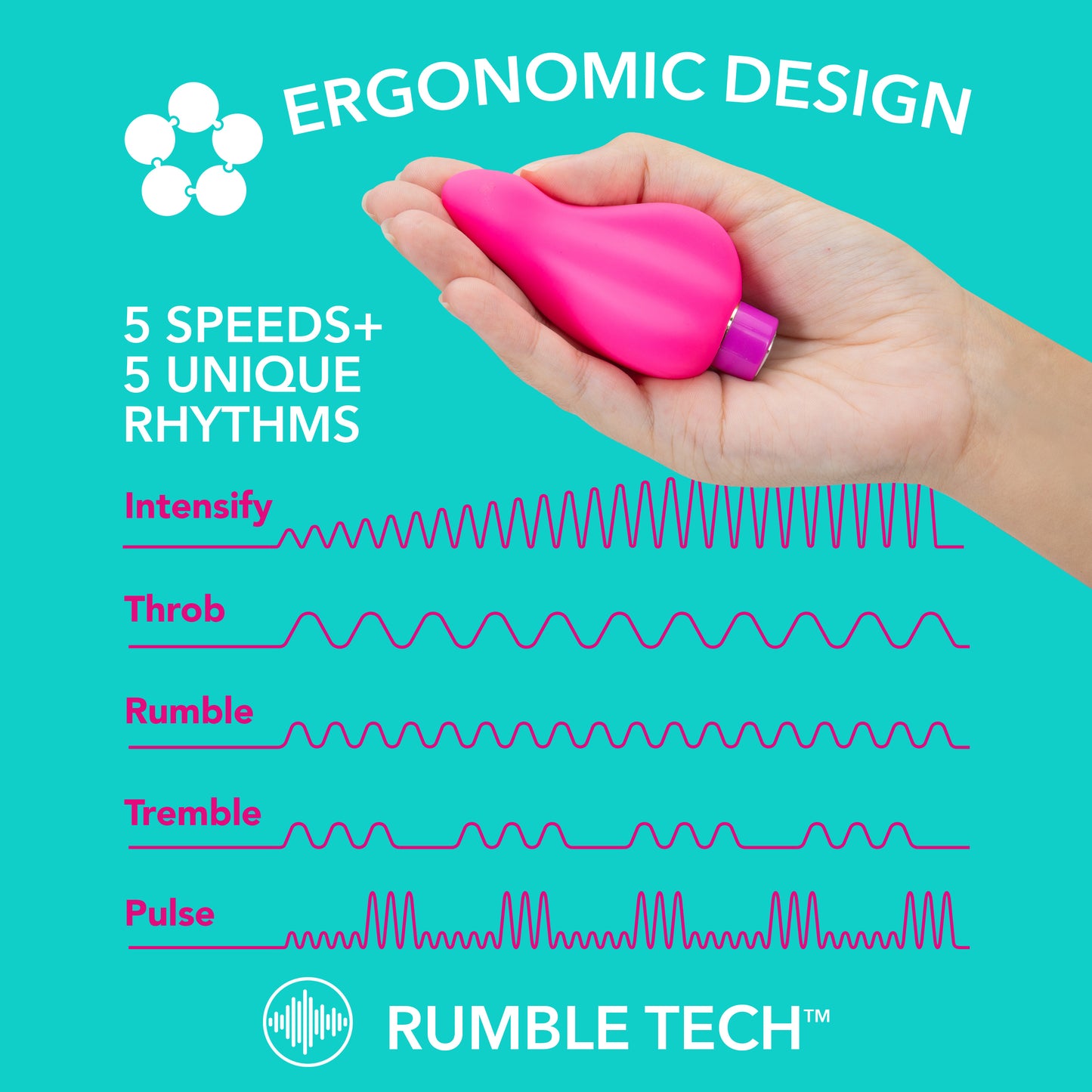 Epic AF: Curved Fuchsia Silicone Vibrator with Powerful RumboTech