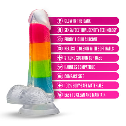 Rainbow Rave - 6.5" Silicon Dual Density Dildo