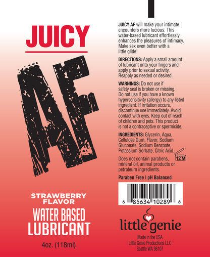 Juicy AF Lube Strawberry 4 Oz