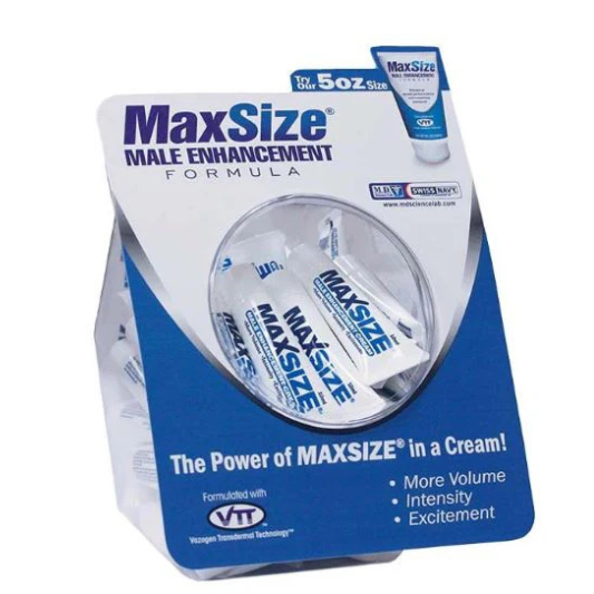 Max Size Gel Cream 10ml-50ct Fishbowl - MSC50FB