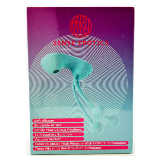 Sense Erotics Suction Stimulator w/3 Vibrating Beads DF923 Blue