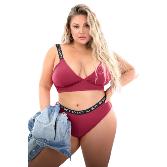 So Salty Longline Bralette & Cheeky Panty QUEEN AF922-QS-B - Lingerie