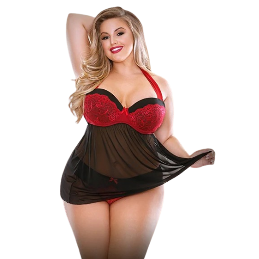 Sophia Halter Babydoll & Panty B-P389-3X/4X - Lingerie